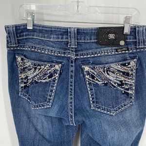 Miss Me Jeans Women’s 28 blue easy boot denim bling y2k embellished western